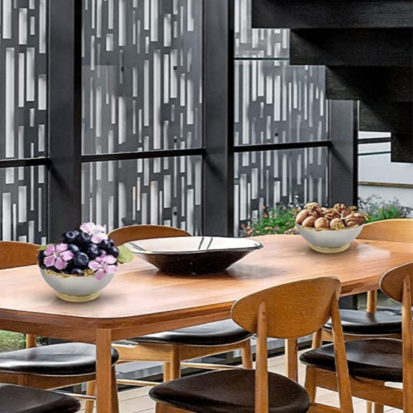 Decorative Polished Stainless Steel Bowl with Brass Orchid Stem on Edges NEW - Picture 6 of 7